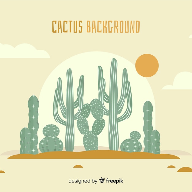 Hand drawn cactus background