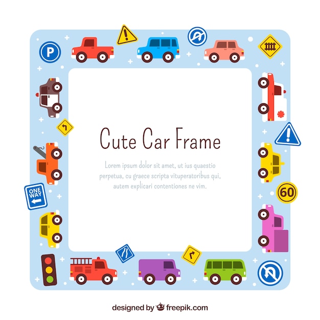 Free vector hand drawn car frame background