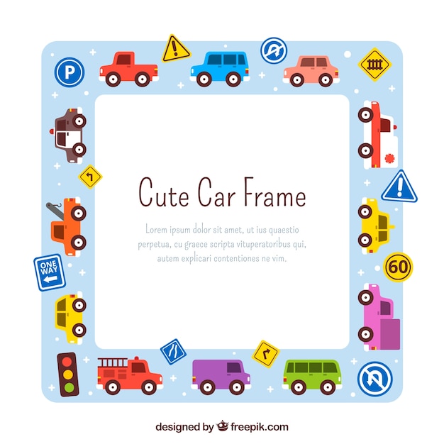 Hand drawn car frame background