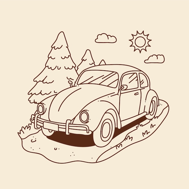 Free vector hand drawn car illustration