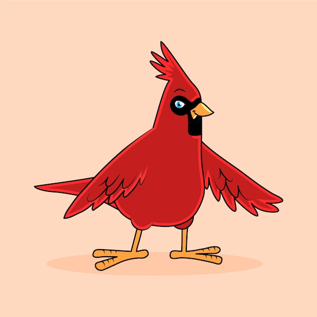 Free vector hand drawn cardinal cartoon illustration