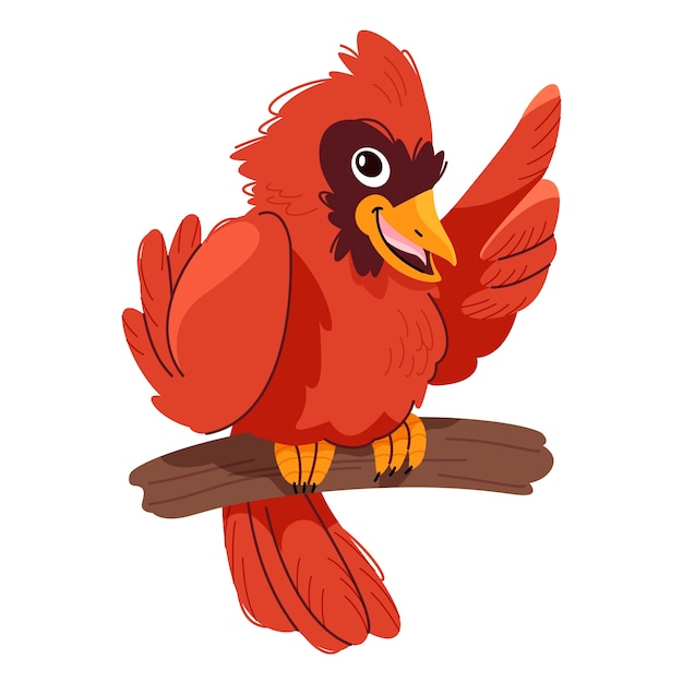 Free vector hand drawn cardinal  cartoon illustration