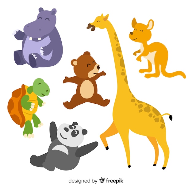 Free Vector hand drawn cartoon animal collection