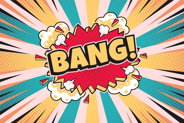 Free vector hand drawn cartoon bang background