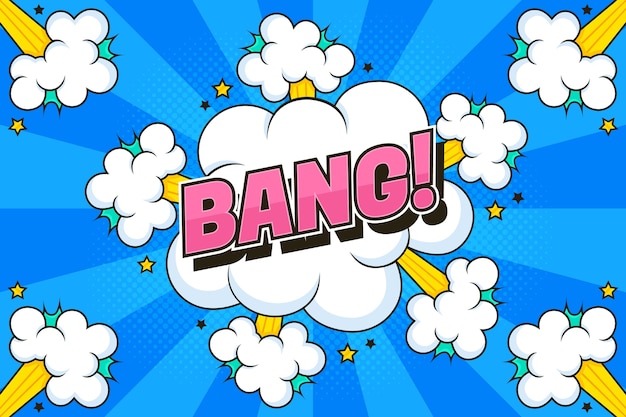 Free vector hand drawn cartoon bang background