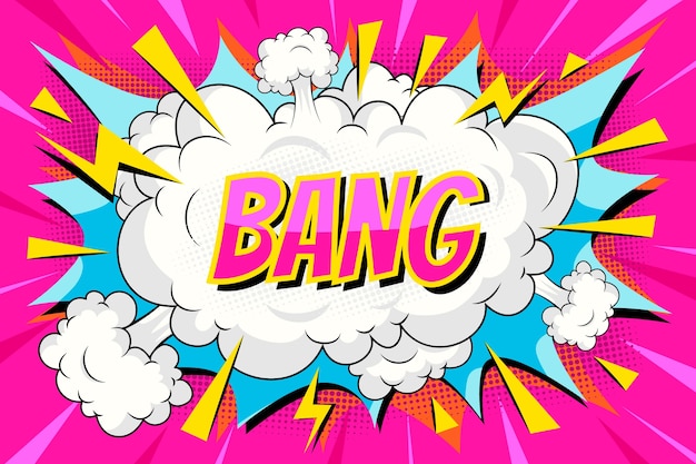 Free vector hand drawn cartoon bang background