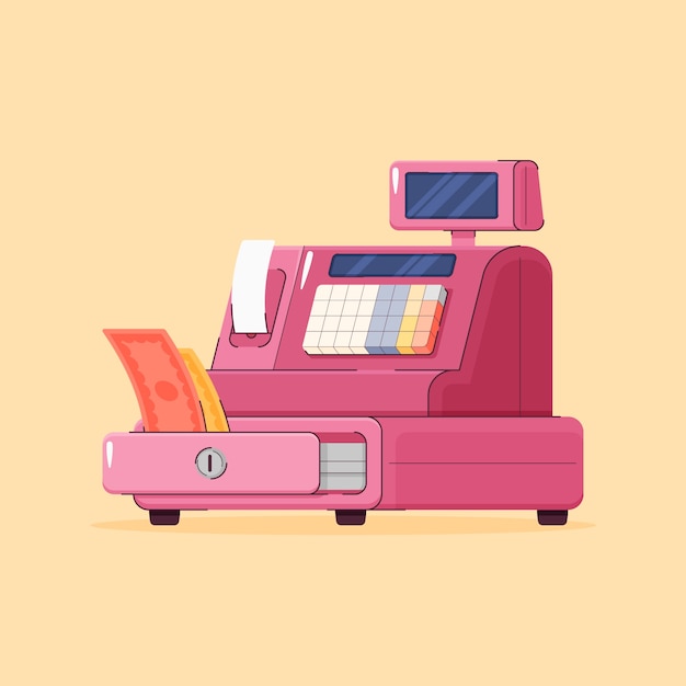 Free Vector hand drawn cartoon cash register illustration