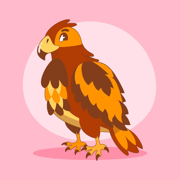 Free Vector hand drawn cartoon hawk illustration