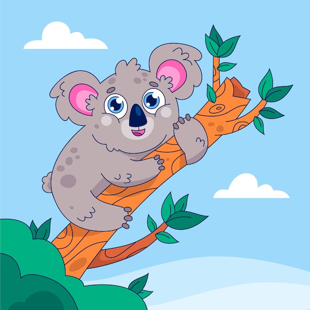 Free Vector hand drawn cartoon koala illustration