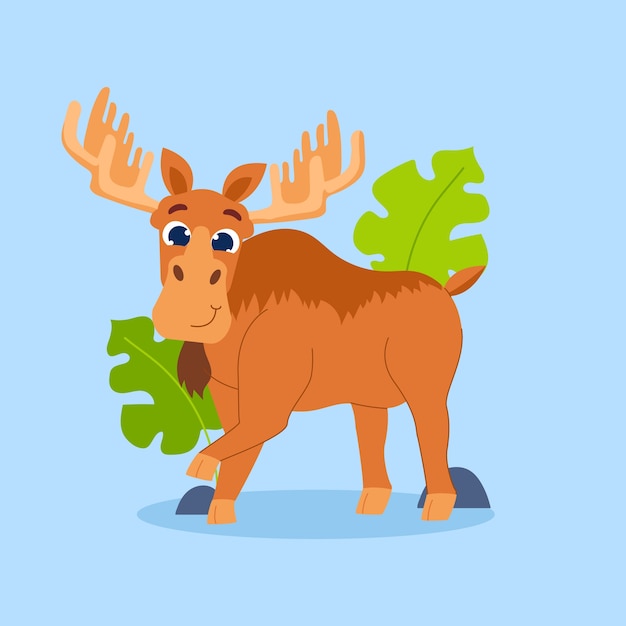 Free Vector hand drawn cartoon moose illustration