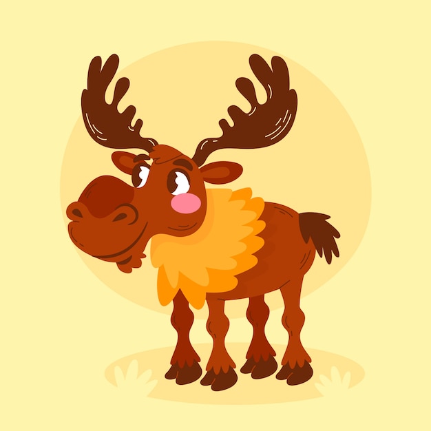 Free Vector hand drawn cartoon moose illustration