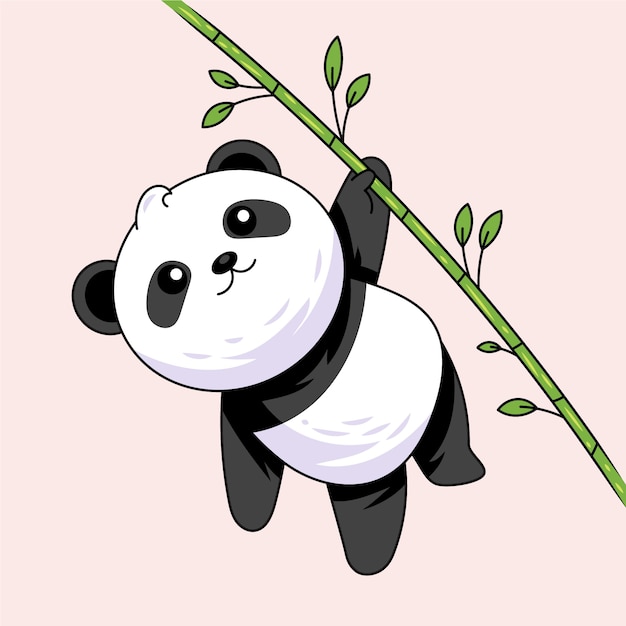 Free Vector hand drawn cartoon panda illustration