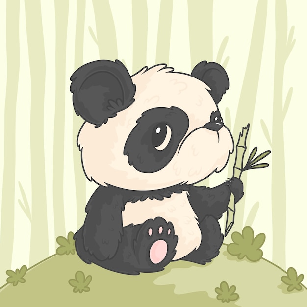 Free Vector hand drawn cartoon panda illustration