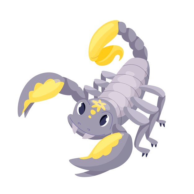 Hand drawn cartoon scorpion illustration