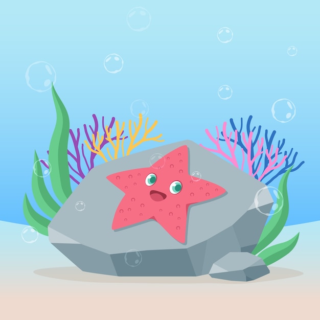 Free vector hand drawn cartoon starfish  illustration