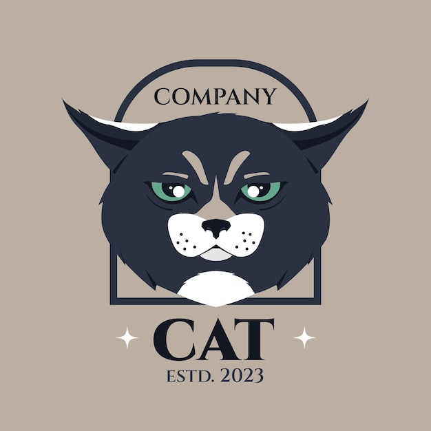 Free Vector hand drawn cat logo template