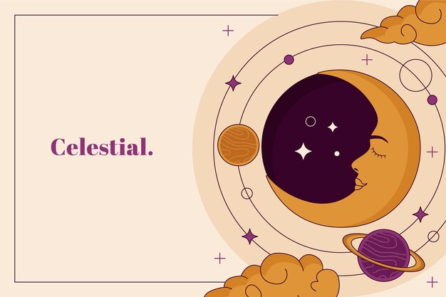 Free Vector hand drawn celestial background