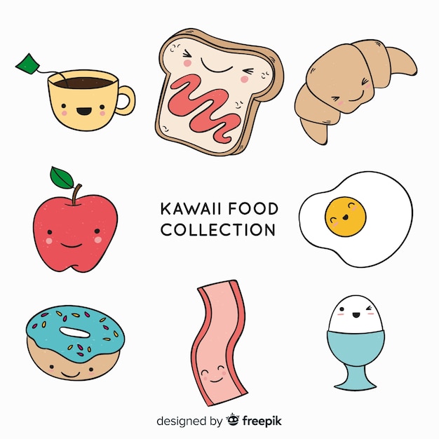 Free Vector hand drawn charming food collection