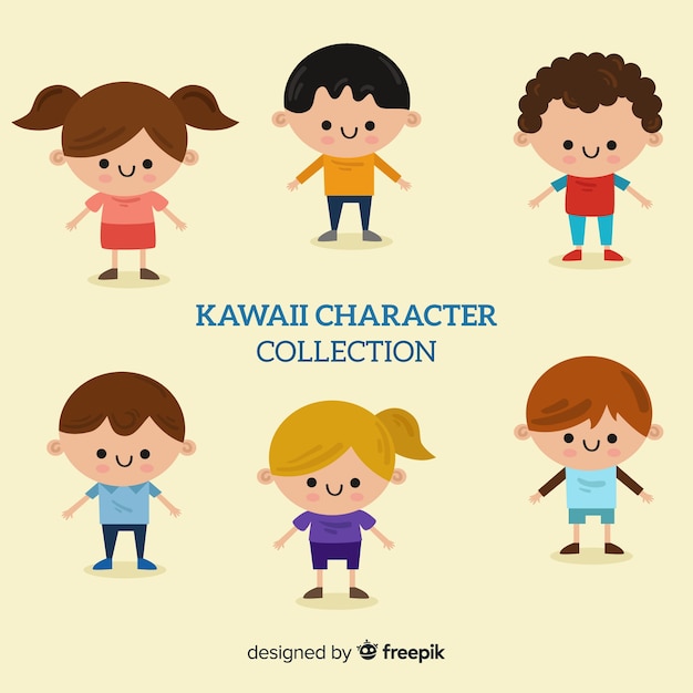 Free vector hand drawn charming kids collection