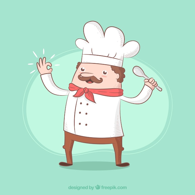 Free vector hand-drawn chef character