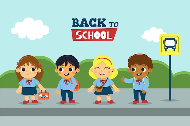 Free Vector hand drawn children back to school