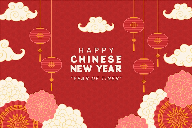 Free Vector hand drawn chinese new year background