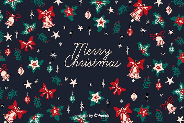 Free Vector hand drawn christmas background