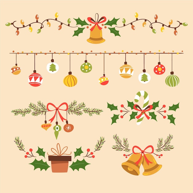 Free Vector hand drawn christmas decoration