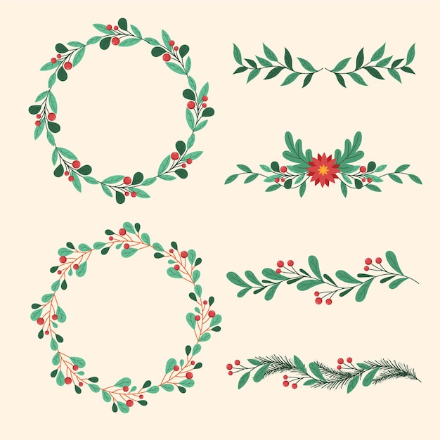 Hand drawn christmas frames and borders collection