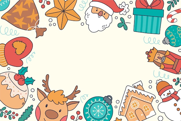 Free Vector hand drawn christmas season celebration background