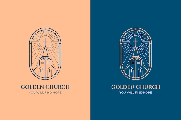 Free Vector hand drawn church logo template