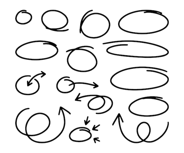 Free Vector hand drawn circles and arrows collection