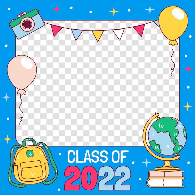 Free Vector hand drawn class of 2022 frame template