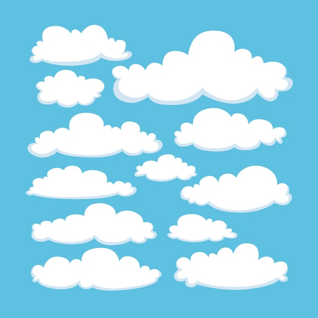 Free Vector hand drawn clouds collection