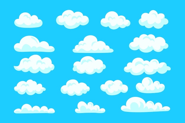 Free Vector hand drawn clouds collection