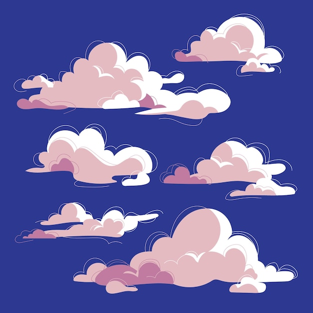 Free Vector hand drawn clouds collection