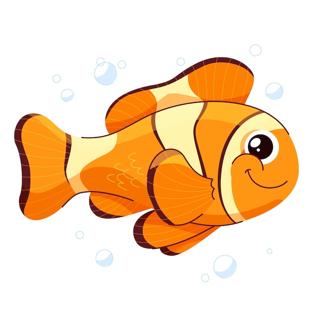 Free vector hand drawn clown fish cartoon illustration