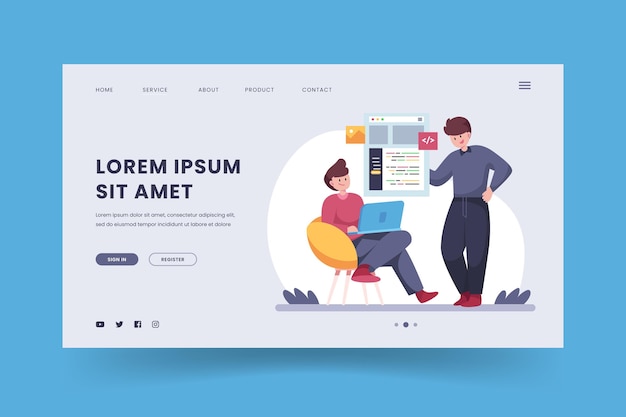 Free vector hand drawn cms landing page