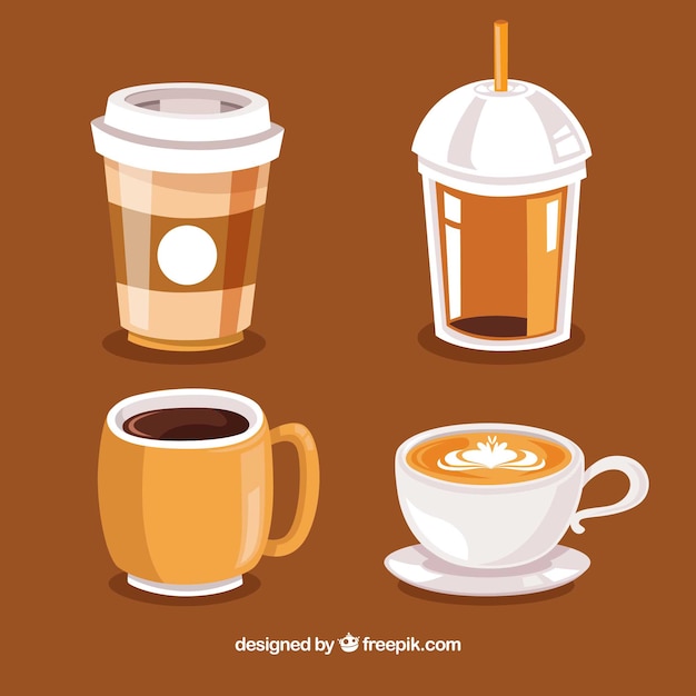 Free Vector hand drawn coffee cup collection