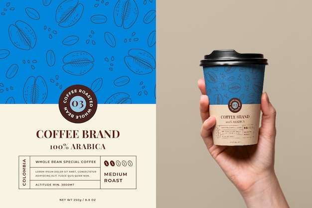 Free Vector hand drawn coffee label template