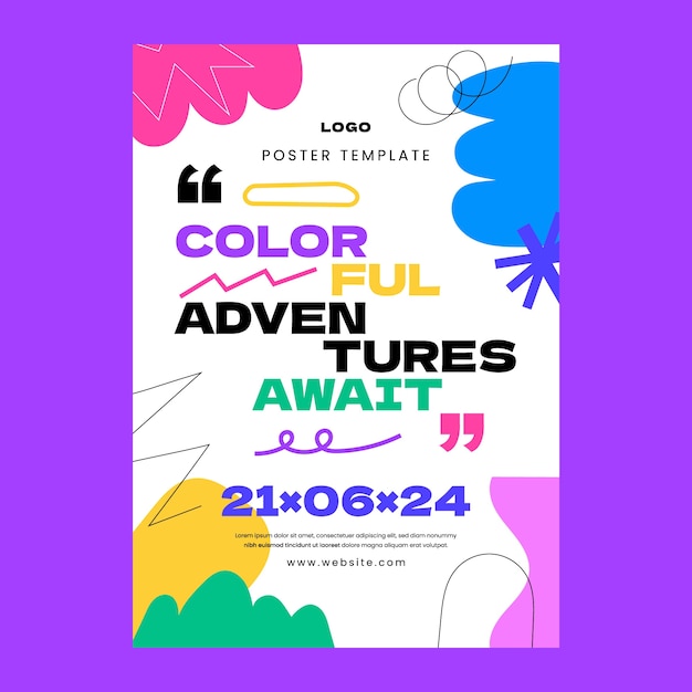 Free Vector hand drawn colorful poster temp