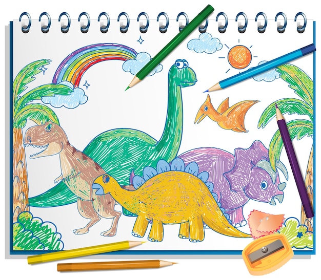 Free vector hand drawn coloured crayon on paper