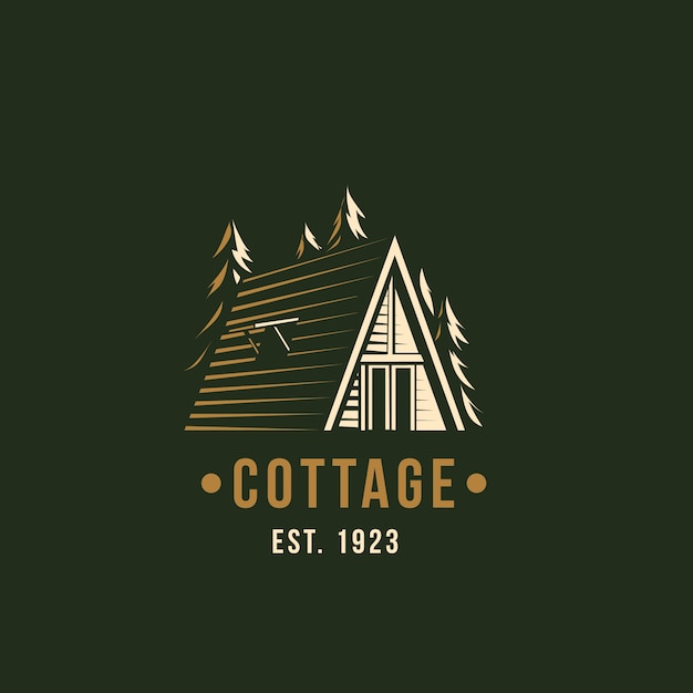 Free Vector hand drawn cottage logo design