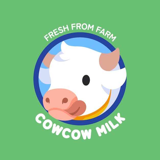 Free Vector hand drawn cow logo design