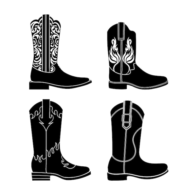 Free Vector hand drawn  cowboy boot silhouette