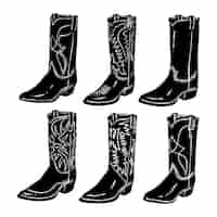 Free vector hand drawn cowboy boot silhouette
