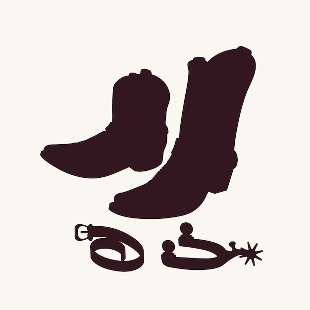 Free vector hand drawn cowboy boot silhouette