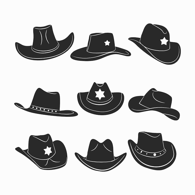 Free vector hand drawn cowboy hat  silhouette