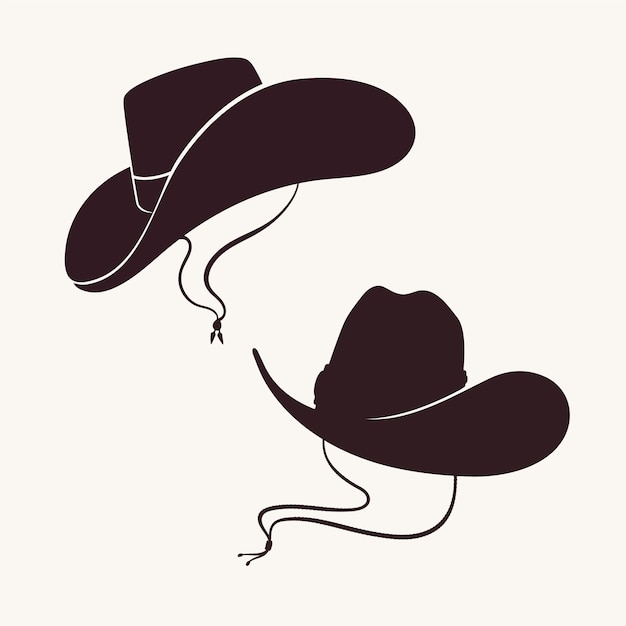 Free Vector hand drawn cowboy hat  silhouette