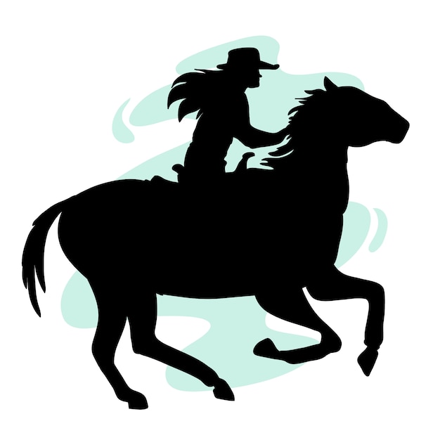 Free Vector hand drawn cowgirl silhouette